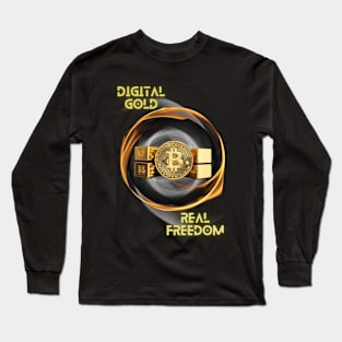 White Flaming bitcoin crypto Long Sleeve T-Shirt